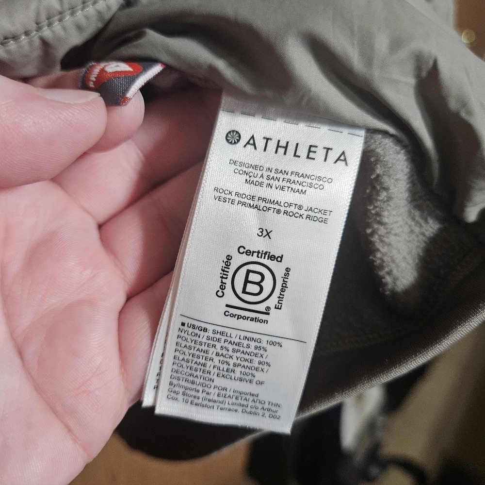 ATHLETA Rock Ridge Primaloft Jacket Plus Size 3X Tan Hiking Coat Outdoors! - Picture 4 of 7